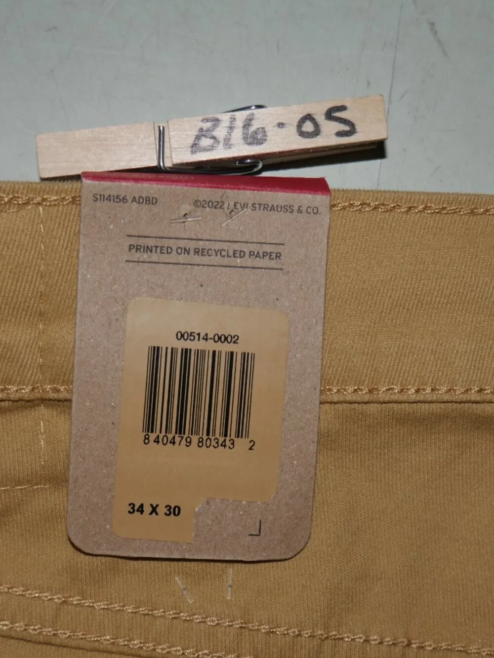 Levi's 514 Mens Twill Jean Pants Size 34x30 Stretch Caraway Cruz Twill Brown NWT